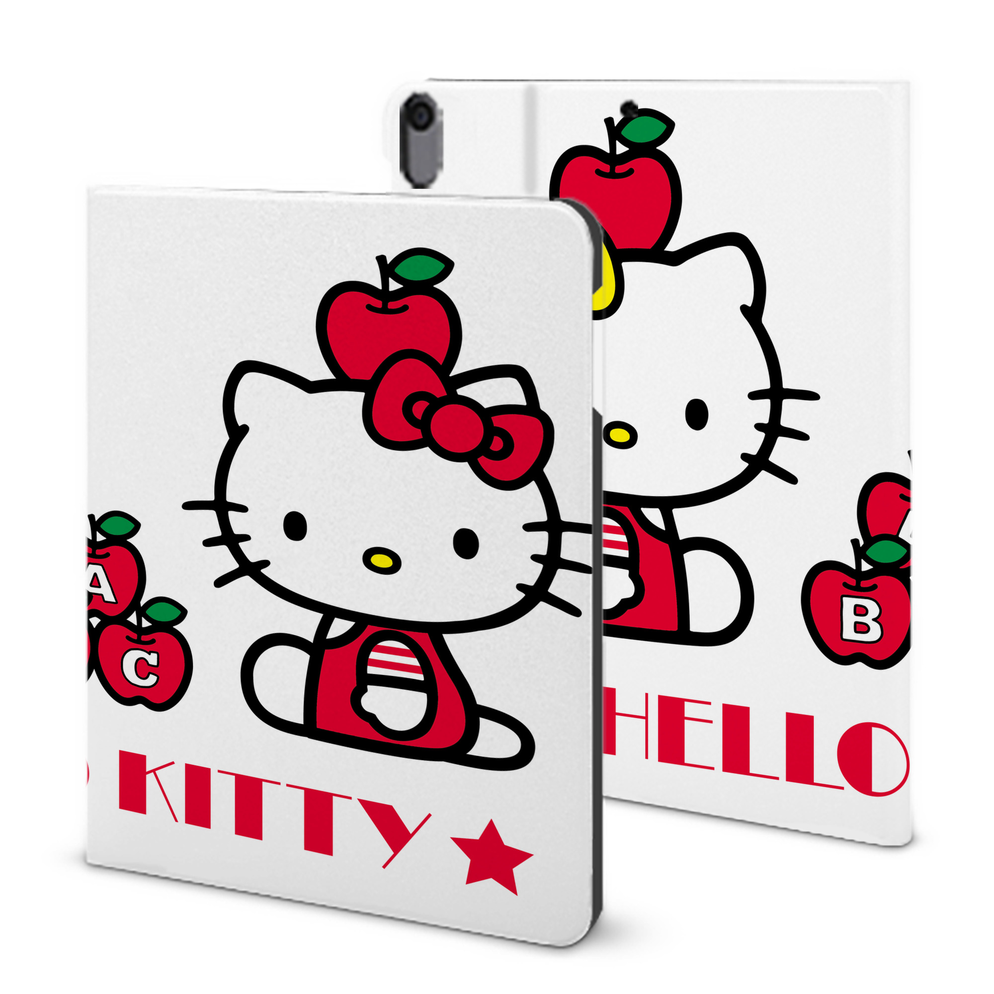 （画像用） Hello Kitty ハローキティ IPad ケース ブック型 PUレザー TPU 耐衝撃 軽量 薄型 ペン収納なし 全面保護 IPad 各モデル対応